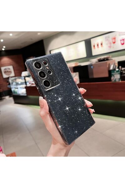 Rivor Samsung Galaxy S24 Ultra İçin Kılıf Kamera Korumalı Simli Işıltılı Renk...
