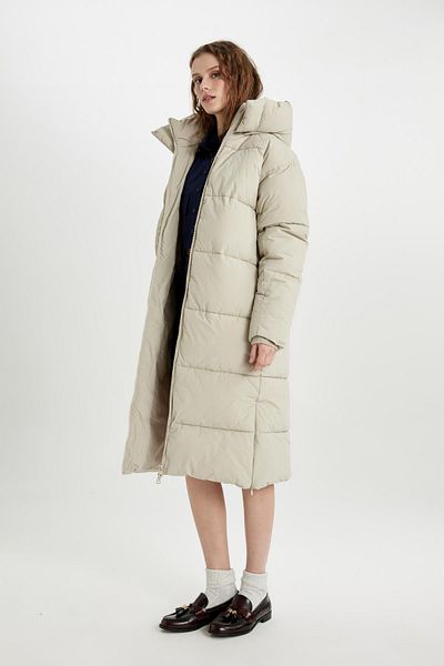 DeFacto Wasserabweisender langer Parka-Mantel mit Kapuze und Reißverschluss – C0486ax23wn