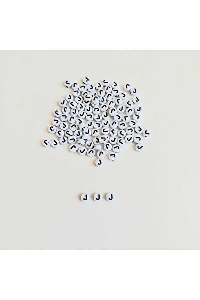 REN AKSESUAR Mărgele cu litere Litera J 10 gr (74-75 bucăți)