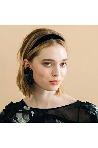 GÜLPEŞE Coroană plată din satin negru pentru femei