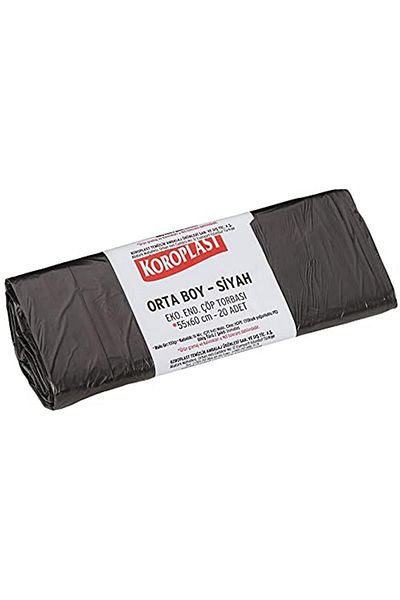 Koroplast EcoIndustrial Garbage Bag, Medium, Black,