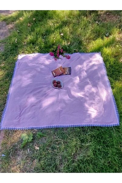 Marin Tasarım Evi Multi-Purpose Pink Picnic Cloth Set 6 Pieces 40x40 Cushion 170x170 Table Cloth