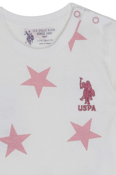 U.S. Polo Assn. Body cu mânecă lungă pentru fetiță, cu licență US Polo Assn
