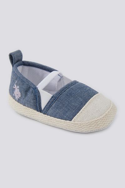 U.S. Polo Assn. Ne. Polo Assn cu șnur în dungi, pantofi bleumarin pentru bebeluși