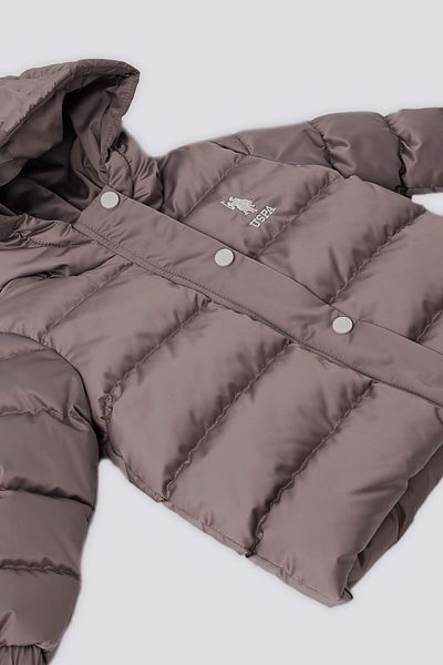 U.S. Polo Assn. U.S. Polo Assn Dried Rose Zippered Snap Detail Fleece Inside Baby Coat