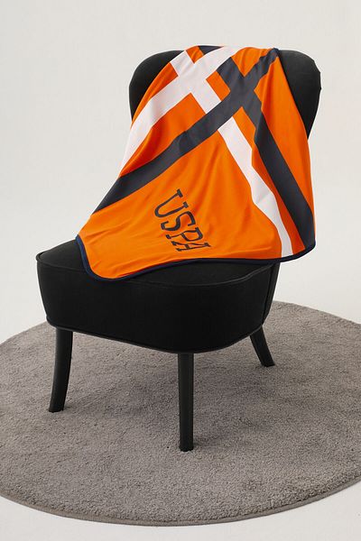U.S. Polo Assn. U.S. Polo Assn Orange Hard Detail Baby Blanket