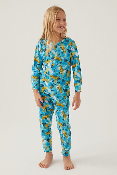 Rolypoly Turquoise Girl's Pajama Set