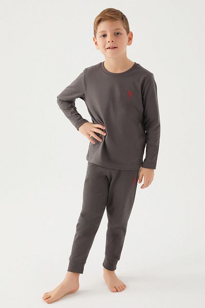 U.S. Polo Assn. Boy's Antacid Long Sleeve Pajama Suit