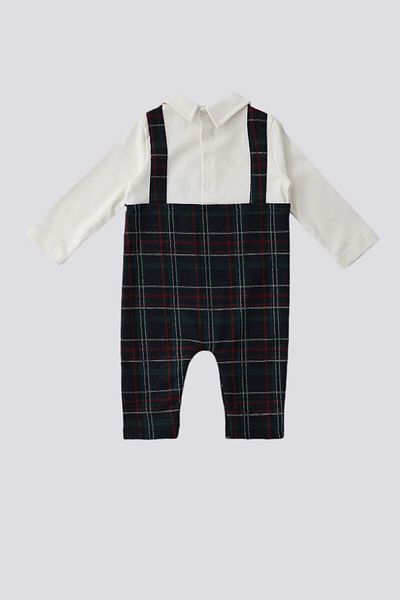 U.S. Polo Assn. BAZA. Set pentru bebeluși cu guler cămașă în carouri Polo Assn bleumarin