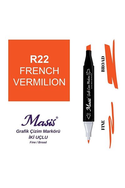 Masis 22 Models Red Orange Double Ended Graphic Marker Pen