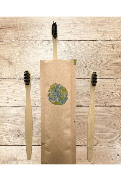 FBW 3 Pieces Bamboo Toothbrush - TSE Approved, Vegan Product, Organic
