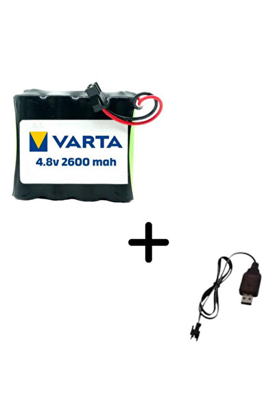 Varta TNL Cheetah Uzaktan Kumandalı 4.8V 2600MAH Varta Oyuncak Araba Bataryası Siyah Soket+Usb Şarj Cihazı