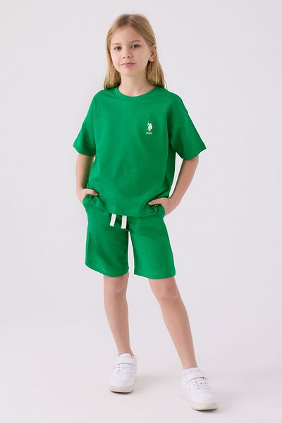 U.S. Polo Assn. Girl's Green Bermuda Suit