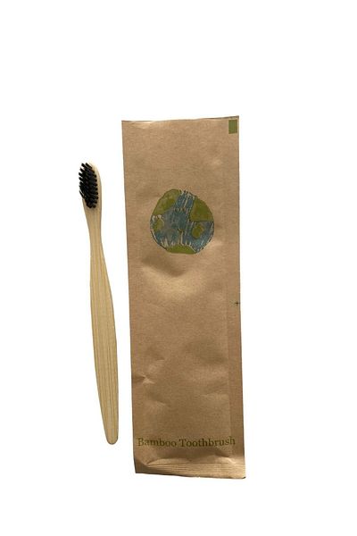 FBW Organic Bamboo Toothbrush - TSE Approved, Vegan Product, Black Bristle