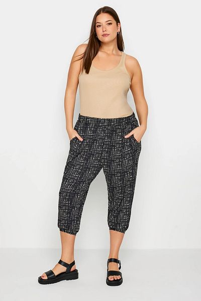 Stil Diva Large Size Pocketed Jogger Trousers - Elastic Waist Detail on the Leg303017