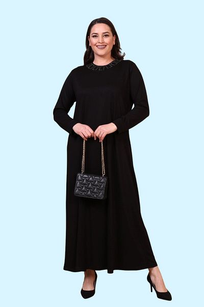 NESAFET Plus Size Begonia Jewelled Hijab Dress