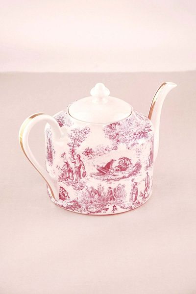Bursa Porselen Dekor Gold Gilded Dried Rose Porcelain Teapot
