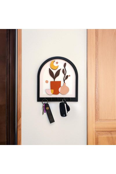 CajuArt Artistic Layered Plant Vase - Wall Hanger Decor Keychain