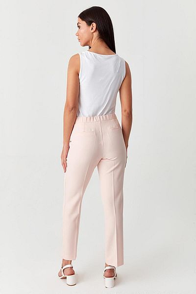Select Moda Women's Pink High Waist Gold Button Pants
