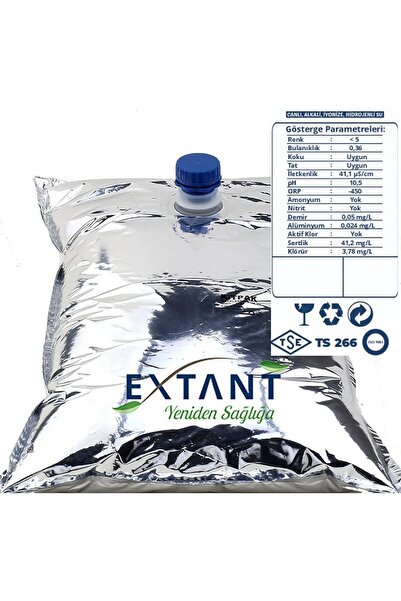 Extant Alkali Iyonize Canlı Su 5 Litre 9,5-10,5ph -130/-180 Orp