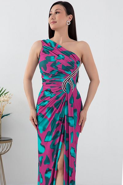 PULLIMM Rochie de seara din satin cu un singur umar DNS1617