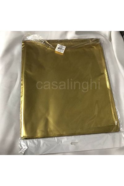 bisaccia Luxury Thick Gift - Gold Bag with Tape, Metallized Shiny, 30x35 Cm - 1 Package (50 PCS)