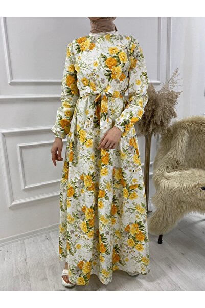 Muel officials Çiçekli Uzun Kat Kat Elbise