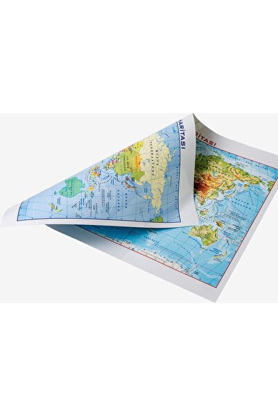 Gürbüz Yayınları Dünya Fiziki + Siyasi (35x50) Çift Taraflı Çıtasız