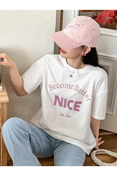 FAVORİST Бавовняна футболка з короткими рукавами (оверсайз) - Become Better Nice