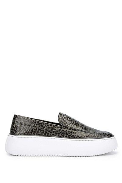 Tamer Tanca Anthracite Color Women's Vegan Loafer Shoes