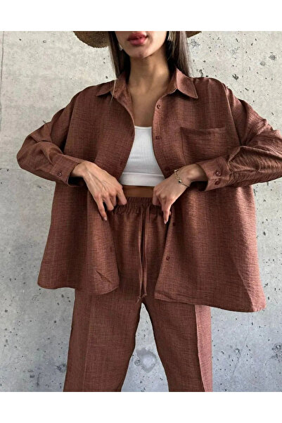 Ekim Store Σετ λινό πουκάμισο και παντελόνι