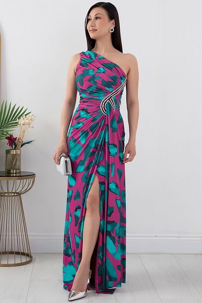 PULLIMM Rochie de seara din satin cu un singur umar DNS1617