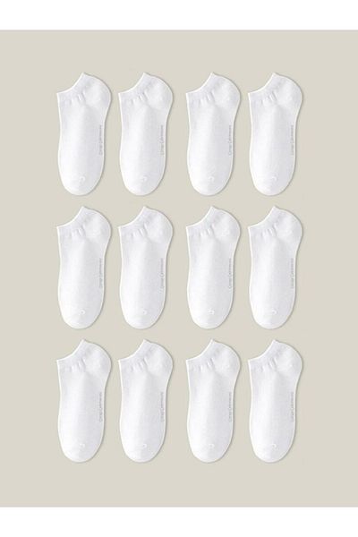 Çorap Çekmecesi 12 Pack Basic Model Short Socks White