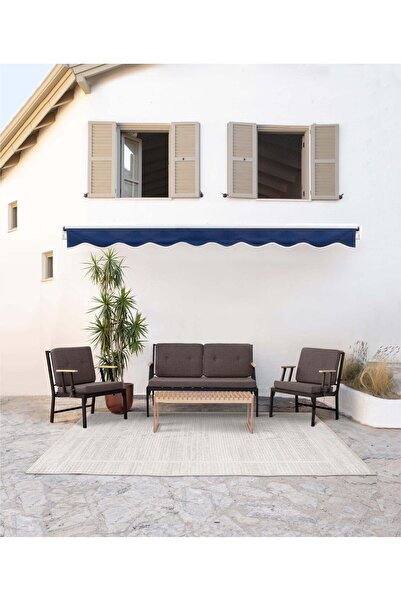 Koza Home Mist Kahverengi Tek Kişilik Bahçe Koltuğu Siyah Iskelet 6002