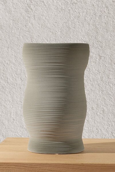 Koza Home مزهرية سيراميك خضراء من أوفيليا - مزخرفة بالأحجار، 19x19x27.5 سم 8588