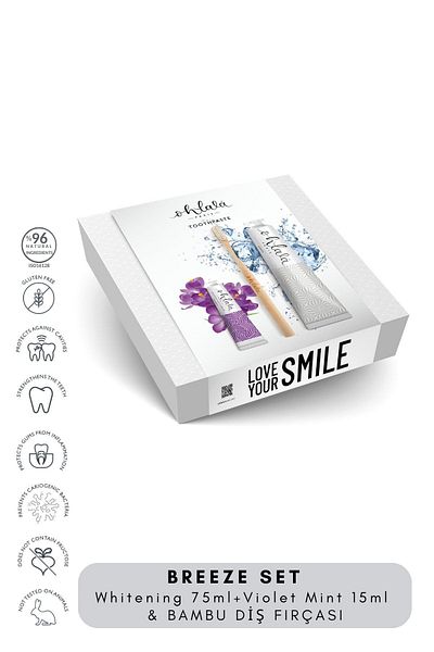 OHLALA Whitening mint 75 ml + Violet Mint 15 ml + Bamboo Toothbrush Breeze Set