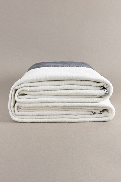 Koza Home Twin Blanket Soft Cotton Double Blanket Anthracite Cream 200 x 220 5022A