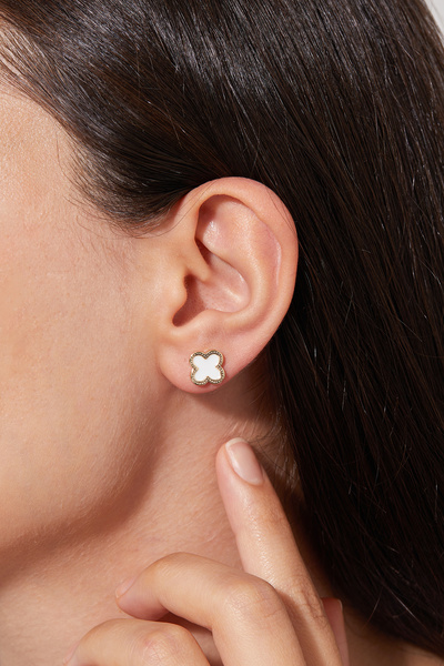 Elika Silver Kadın Yonca Model Küpe