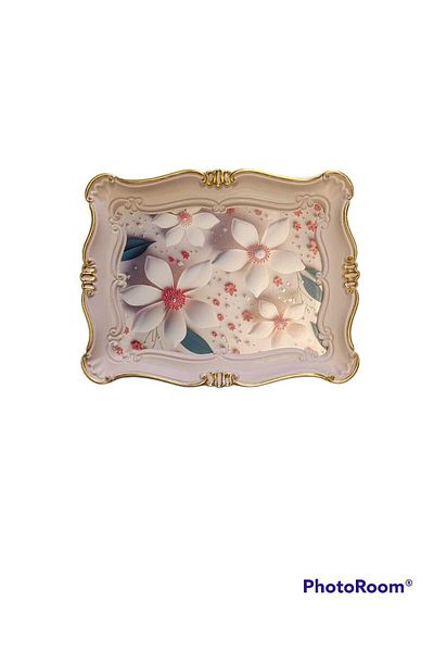 Kosova Sultan Melamine Decorative Tray - 42*33 Cm