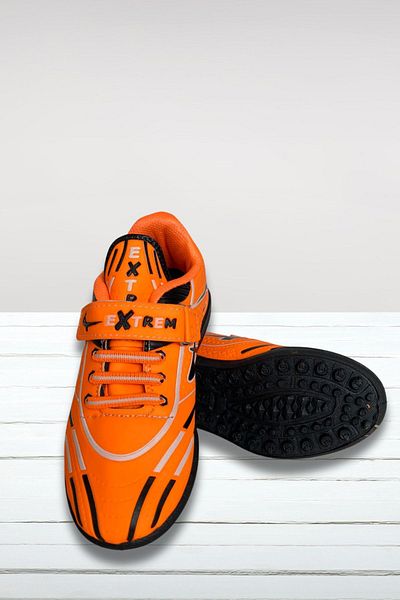 kabkabi Colorful Patterned Black Young Children's Football Boots - Football Astroturf Shoes