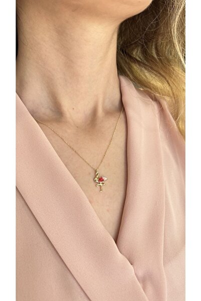 Fay Yamaner Altın Renkli Kuğu Kolye