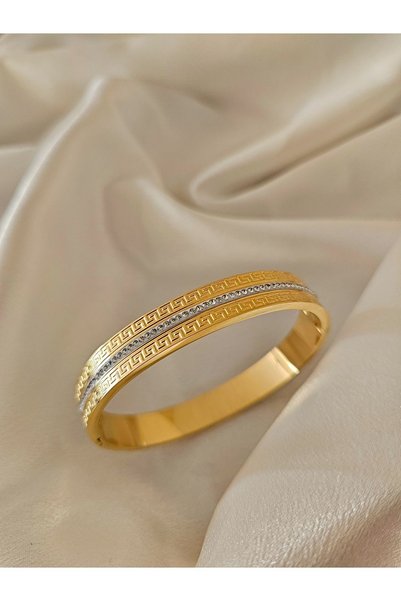 m mavi deniz accesories Steel Cuff Bracelet Labyrinth Zircon Stone Design Bracelet Steel New Season