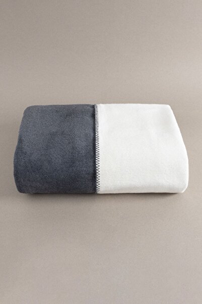 Koza Home Twin Blanket Soft Cotton Double Blanket Anthracite Cream 200 x 220 5022A