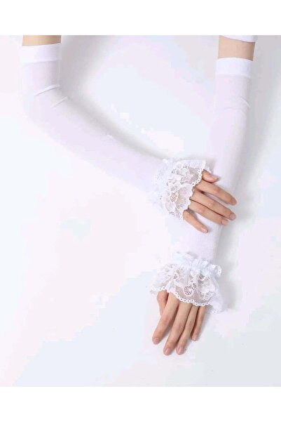 ARHEZ TEKSTİL قفازات Liva بأكمام من الدانتيل