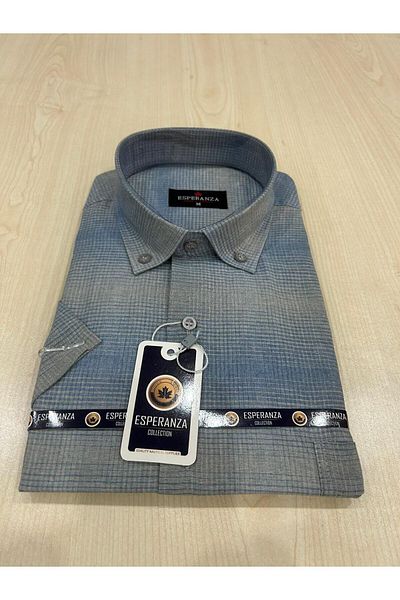 ESPERANZA Cotton Patterned Short Sleeve Men's Shirt