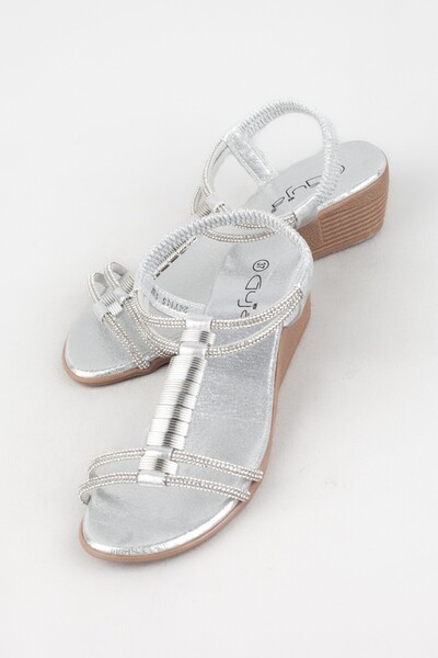 Adım Adım Stone Detailed Women's Wedge Heel Sandals