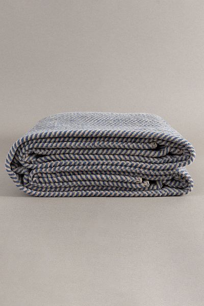 Koza Home Twin Blanket Soft Cotton Double Blanket Brown Blue 200 X 220 5021a