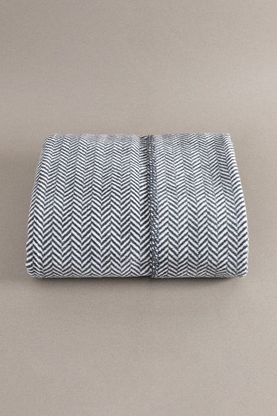 Koza Home Twin Blanket Soft Cotton Single Blanket Anthracite Cream 150 x 200 5018A