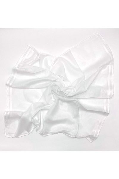 Naz İpek Culoarea albă, margini brodate, pânză interioară, basma interioară 100% bumbac 80x80