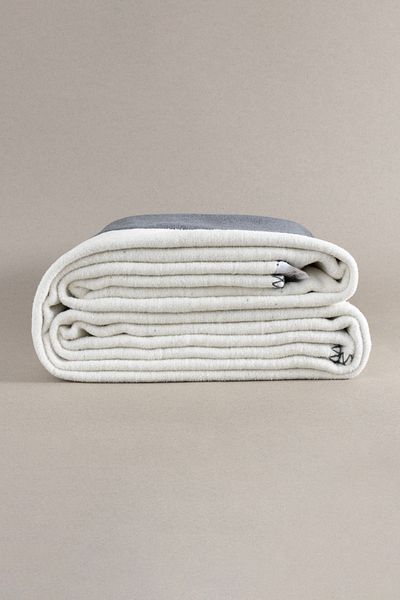 Koza Home Twin Blanket Soft Cotton Single Blanket Anthracite Cream 150 x 200 5014A